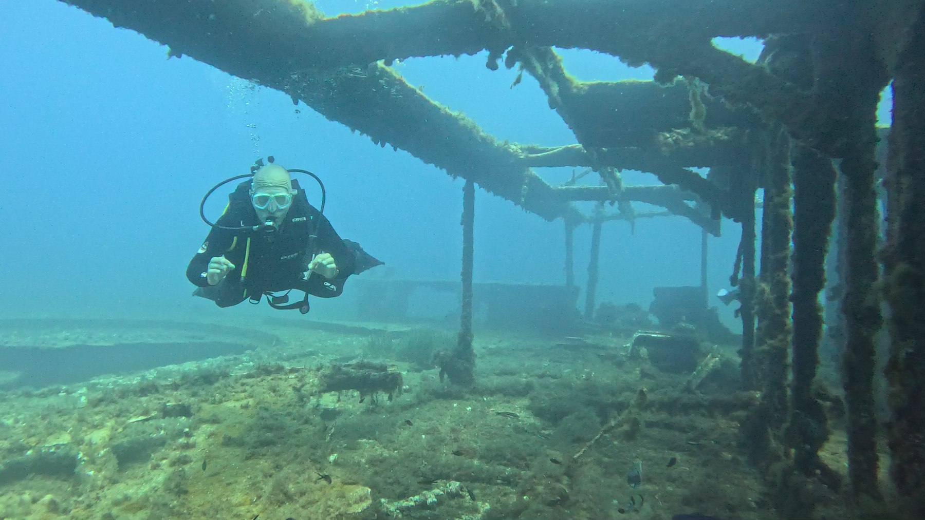MV Scotscraig wreck, near Anchor Bay, Malta